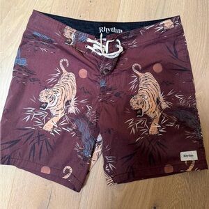 Rhythm Tiger Aloha Board Shorts (rare)